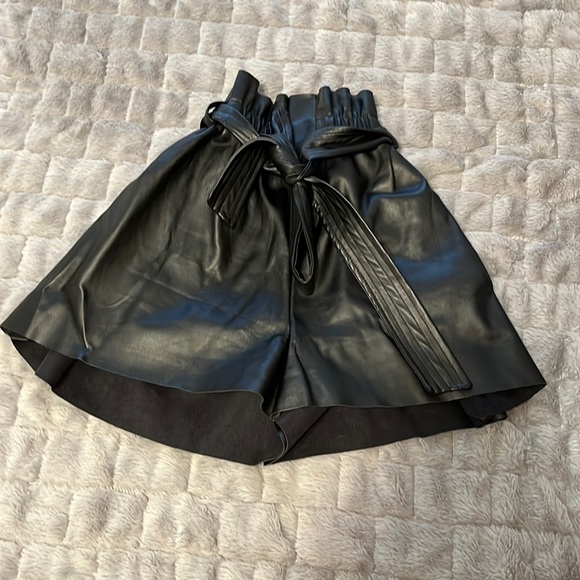 Aqua Faux Leather Shorts Sz L, Excellent Condition Same Day Ship ⭐️ - Picture 1 of 5